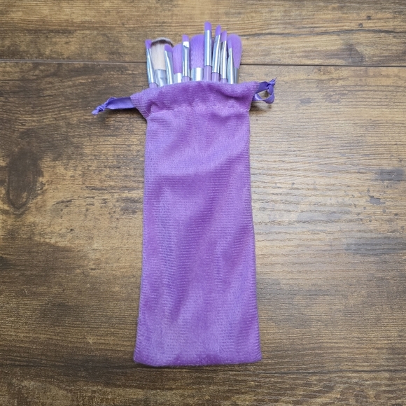 Other - 3/$15 New purple 13 peice Makeup Brush Set with Pouch